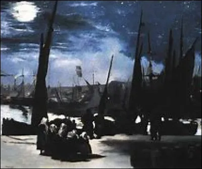 Quel artiste a réalisé le tableau intitulé "Clair de Lune sur le port de Boulogne" ?