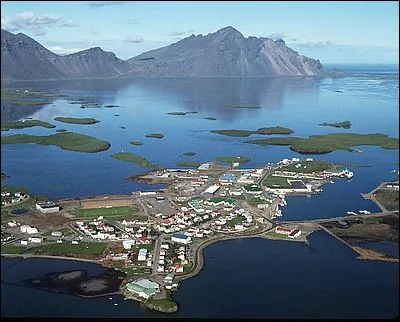 Cette toute petite ville d'Islande, située au bord d'un lagon sur la côte sud-est de l'île, c'est ...
