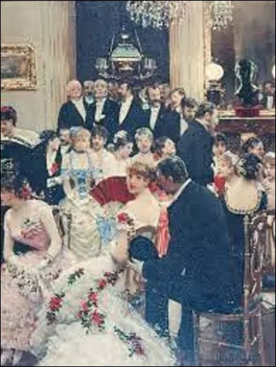 Quel artiste a exécuté cette toile, vers 1880, intitulée ''La Soirée, autour du piano'' ?