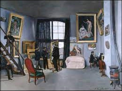 On débute ce quiz en cherchant un impressionniste. De ces trois membres, lequel a réalisé cette toile, en 1870, nommée ''L'Atelier de Bazille'', appelé aussi ''L'Atelier de la rue de La Condamine'' ?