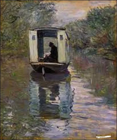 En 1876, quel impressionniste a réalisé ce tableau nommé ''Le Bateau atelier'' ?