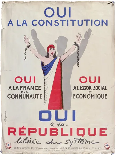 Au cours de quel mois de l'année 1958 a été entérinée la Constitution française de la Ve République ?