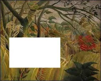 Quel félin se trouve au cur de la peinture du douanier Rousseau intitulée : ''Surpris'' ?