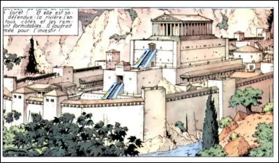 Une "Acropole" à flanc de montagne, c'est déjà original, non ? Mais il y a autre chose qui devrait vous choquer : quoi donc ?