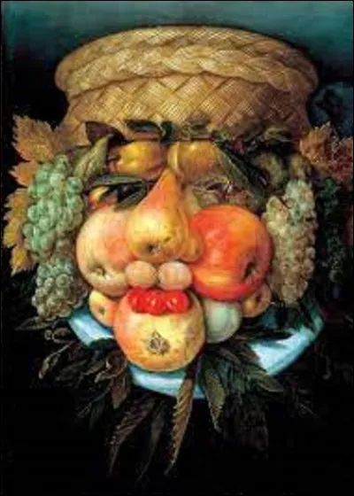 Vers 1590, quel maniériste a réalisé cette peinture à l'huile sur bois nommée ''Tête réversible avec panier de fruits'' ?