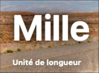 Quel unité de mesure de longueur en Mii(l)e n'existe pas ?
