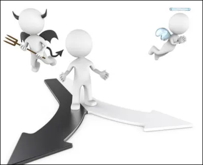 Aujourd'hui, on t'annonce que tu dois choisir ton chemin, ta mère est en fait mi-ange mi-diable, c'est pour cela que toi, tu dois choisir le tien.
Quel chemin prends-tu ?