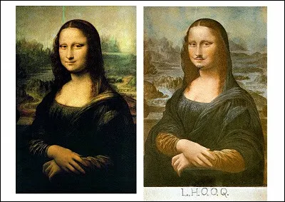 Quelle inscription Duchamp a-t-il apportée à une copie de ''La Joconde'' ?