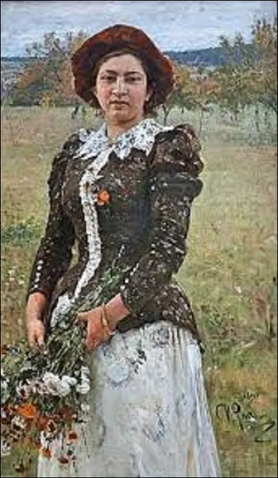 En 1892, quel ambulant russe a exécuté le portrait de sa fille aînée dans ce tableau nommé ''Bouquet d'automne'' ?