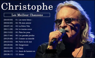 Quelle est cette chanson d'amour de 1974, interprétée par Christophe ?