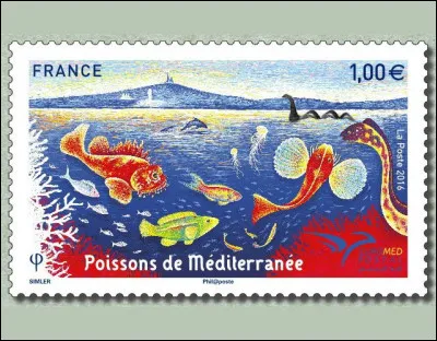 2016 > On y émet d'ailleurs de très jolis timbres - enfin, faut voir ! - dont celui-ci concernant ''les poissons de la Méditerranée''. N'y a-t-il rien qui vous choque ?