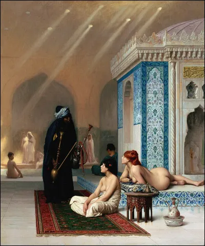 Qui a peint "Piscine dans un harem" ?