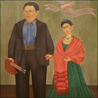 Comment s'appelle le peintre et mari de Frida Kahlo dont elle peint le portrait dans son tableau ?