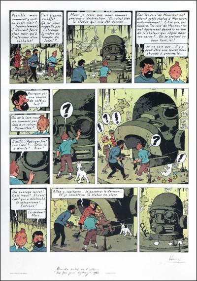 Sur quelle couverture d'album peut-on voir Tintin, une mitraillette à la main ?