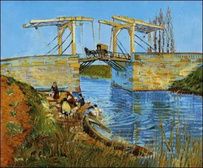 Quel peintre a reprsent 'Le pont de Langlois dans Arles' situ dans le dpartement des Bouches du Rhne ?