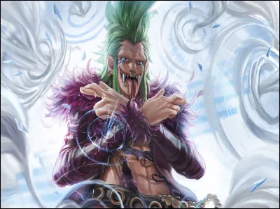 Il est un fan dévoué de Luffy et de son équipage, il participe également au tournoi du Colosseum. Son fruit du Démon lui confère la capacité de créer des barrières indestructibles avec ses mains. Qui est-il ?