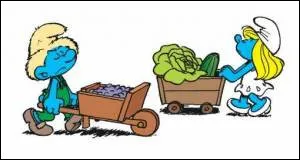 Quel outil le Schtroumpf paysan a-t-il toujours &agrave; la main ?