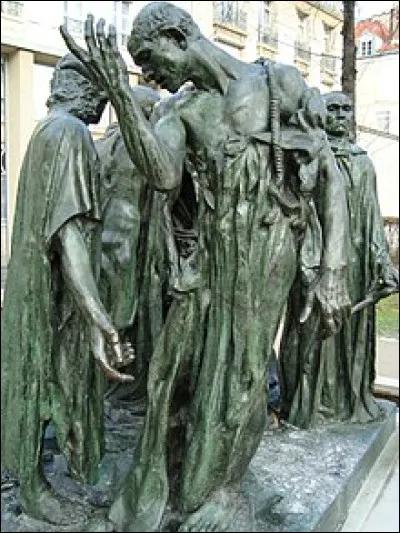 Qui est l'auteur du groupe statuaire commandé par la ville de Calais où a été inauguré le premier exemplaire en bronze en 1895, connu sous le nom de " Les Bourgeois de Calais " ?