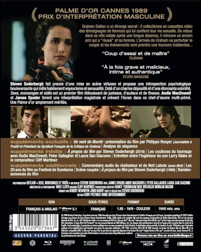 Quel film a révélé Steven Soderbergh lors du festival de Cannes en 1989 ?