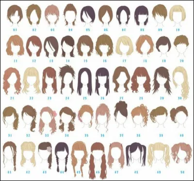 Et quelle couleur veux-tu pour les cheveux ? (Si rousse, vous mettez coloré.)