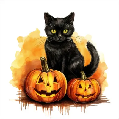 Quelle est la couleur d'un chat associée à Halloween ?