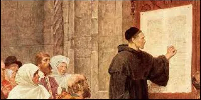 Ce 31 octobre, Martin Luther affiche, sur la porte de l'église de Wittenberg, ses 95 thèses qui provoqueront la rupture avec le pape et qui sont à l'origine de la Réforme protestante : c'était en ...