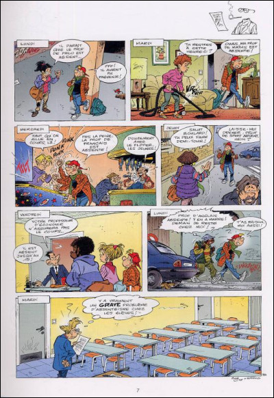 En quelle année est sortie la première bande dessinée ''Les Profs'' ?