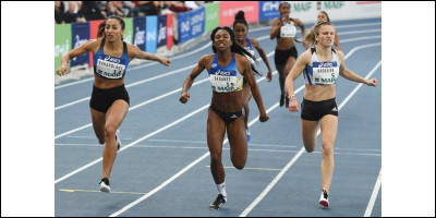 Quelle athlète française est, depuis 1998, détentrice du record d'Europe du 100 mètres en 10 s 73 ?