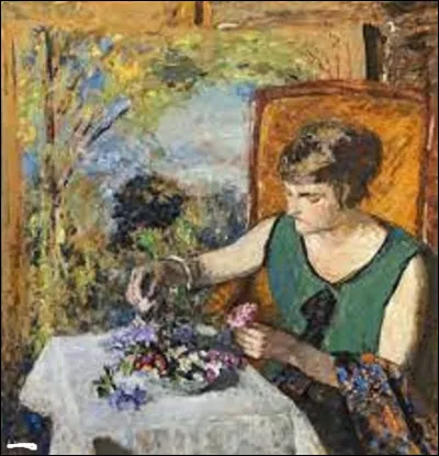 De ces trois nabis, lequel a exécuté, en 1925, cette gouache sur carton intitulée ''Femme au bouquet'' ?