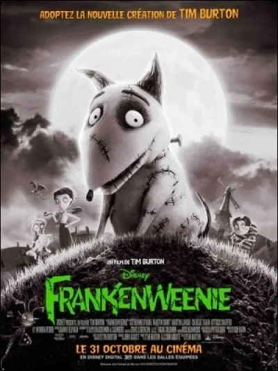 Dans le film "Frankenweenie" (2012), quel animal se transforme en monstre vampirique qui séquestre ses proies dans un moulin à vent ?
