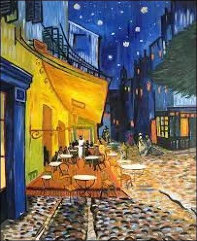 Qui a peint ce tableau intitulé "Terrasse du café le soir" ?