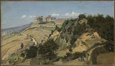 On débute notre voyage pictural en cherchant un membre de l'école de Barbizon. De ces trois peintres, lequel a réalisé, en 1834, ce tableau nommé ''Volterra, la citadelle'' ?