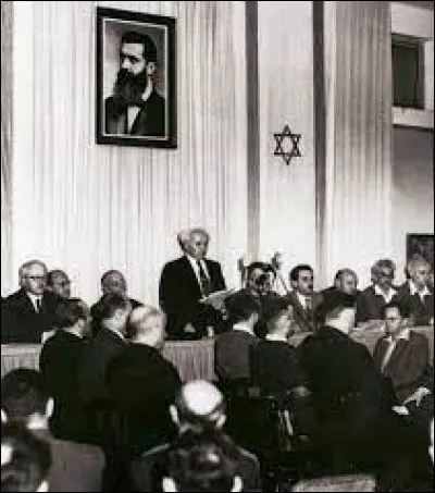 Ce 14 mai, David Ben Gourion proclame la création de l'État d'Israël : c'était en ...
