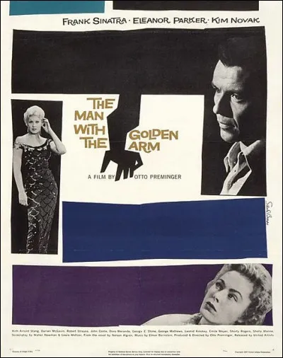 Qui est l'acteur principal de ce film d'Otto Preminger, ''L'Homme au bras d'or'' ?
Le générique et l'affiche du film sont toujours de Saul Bass.