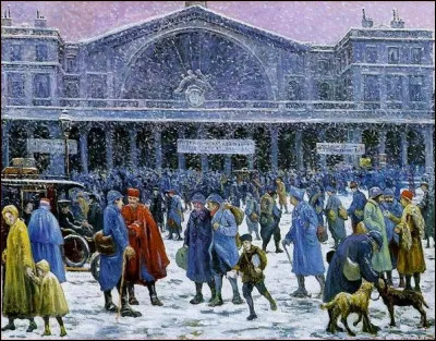 Qui a peint "La Gare de l'Ouest sous la neige" ?