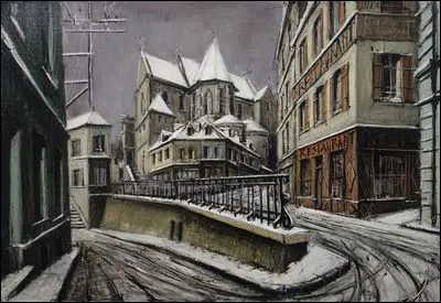 Et on termine avec un quartier de Pontoise sous la neige. Qui est l'auteur de cette toile ?