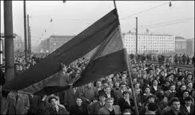 Ce 23 octobre, commence l'insurrection de Budapest; des dizaines de milliers de manifestants défilent dans la ville : c'était en ...