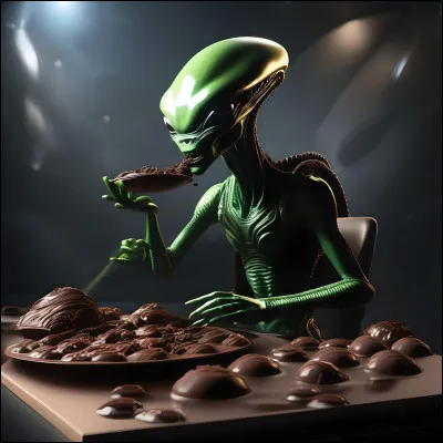 Quelle est la pâtisserie que l'alien tient dans sa main ?