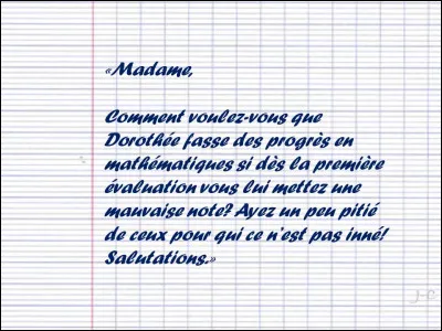 Christian ne sera pas à l'école demain parce ...