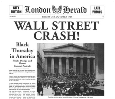 En quelle année a eu lieu la crise de Wall Street ?