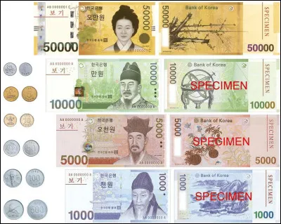 Comment s'appelle la monnaie officielle de la Corée du Sud ?