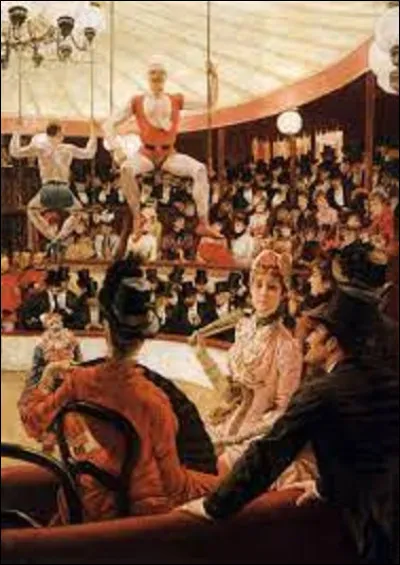 Huile sur toile datant de 1885, ''La Femme à Paris : Amoureuse du Cirque'', est un tableau réalisé par :