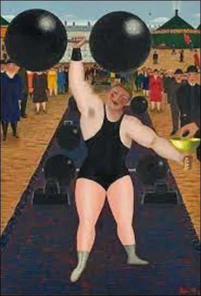 Vers 1930, quel naïf a réalisé ce tableau nommé ''Athlète forain'' ?