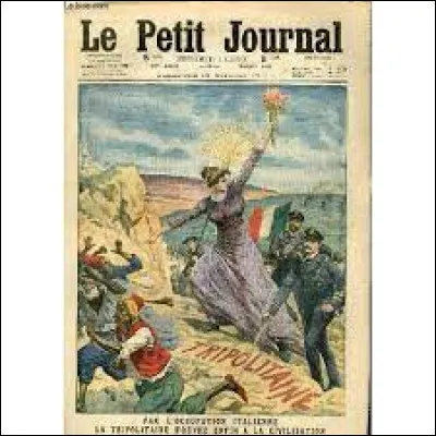 Ce 10 octobre, les troupes italiennes débarquent à Tripoli et conquièrent la "Tripolitaine" alors ottomane : c'était en ...