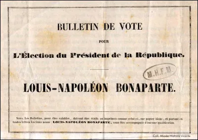 Ce 10 décembre, la première élection du président de la République au suffrage universel (masculin), voit la victoire de Louis-Napoléon Bonaparte : c'était en ...