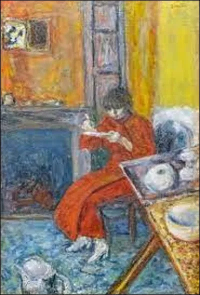 Datant de 1916, ''Femme au peignoir rouge'' est un tableau nabi. Quel artiste a réalisé cette huile sur toile ?