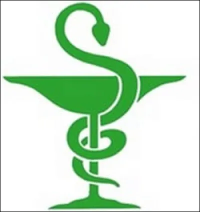 Quel nom donne-t-on à ce symbole des pharmaciens, représentant un serpent s'enroulant autour d'une coupe ?
