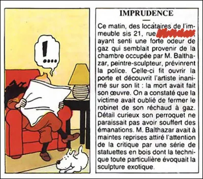Tintin s'est rué sur le journal... Oui, mais là n'est pas la question ! Alors, quelle est la réponse ?