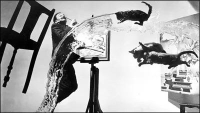 Quel est le prénom du peintre représenté sur cette photo de Philippe Halsman "Dali Atomicus" ?