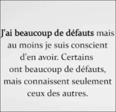Quels sont tes défauts ? (2)
